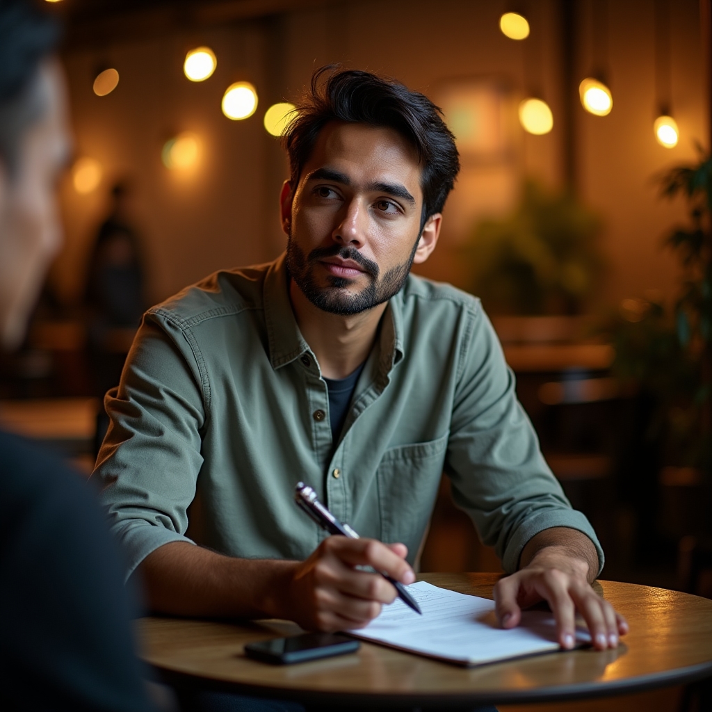 Executive ghostwriter preparing interview questions ahead of a bylined article session
